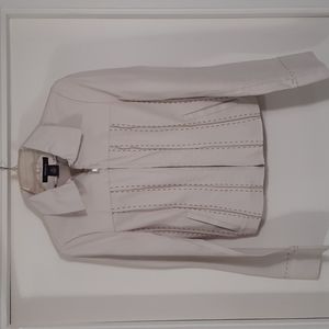Arden B, cream leather jacket, size M
